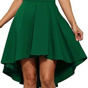 Off-shoulder, Asymmetric dress, Green
